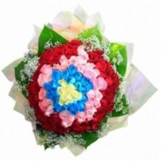 101 Multicolored Roses in a Bouquet. 